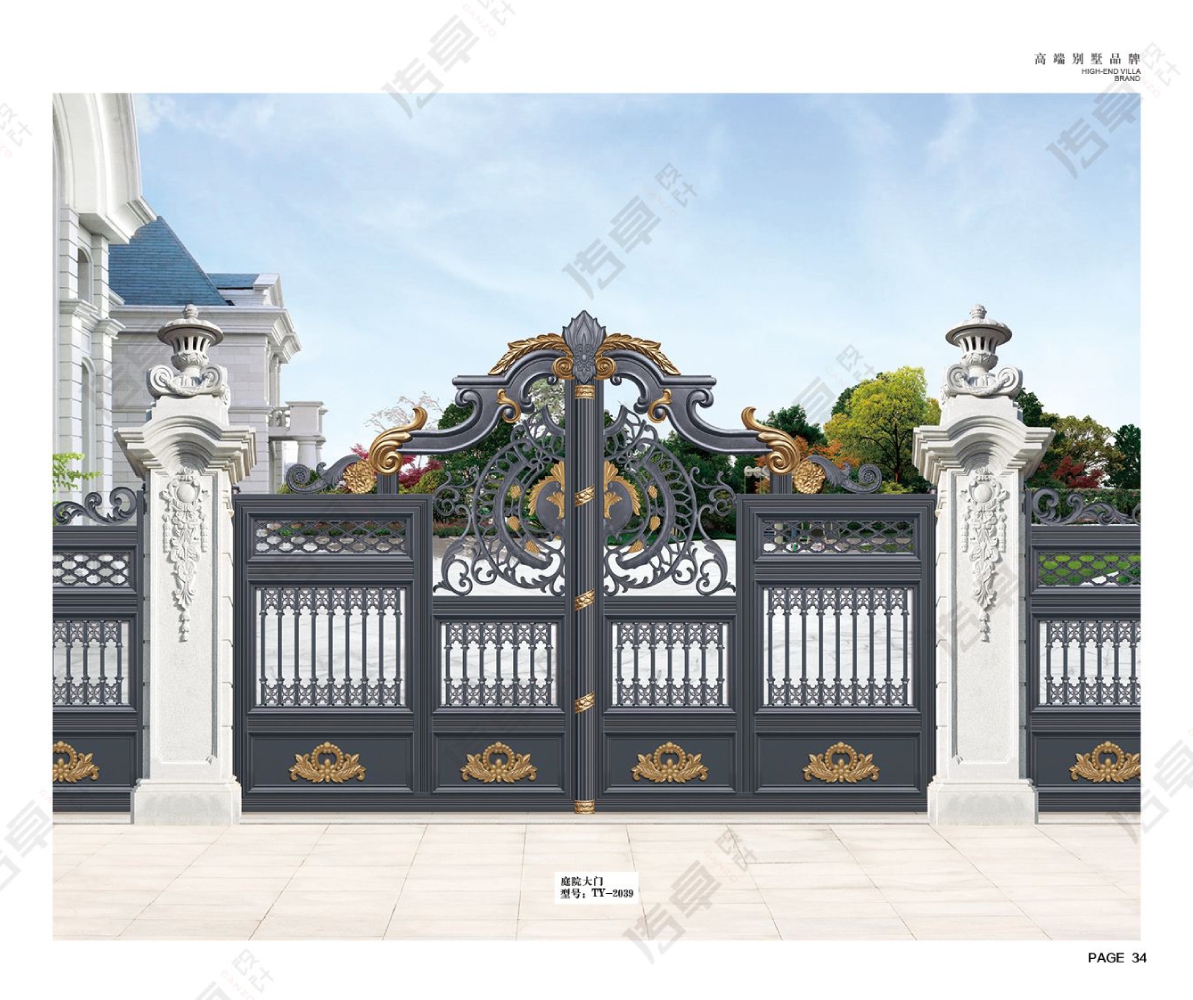 铝艺精铸庭院门系列庭院大门TY-2039